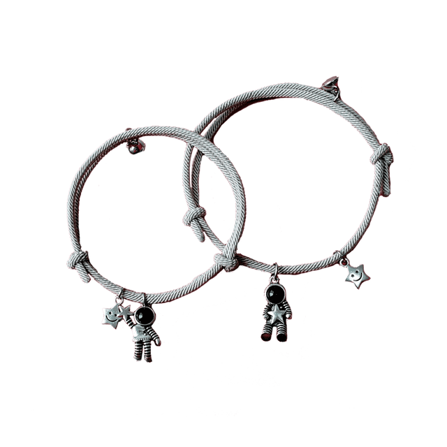 Set De 2 Pulseras De Imán De Astronauta Para Parejas