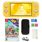 Nintendo Switch Lite in Yellow with Paper Mario and Accessories