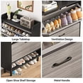 thumbnail image 5 of Tribesigns Shoe Cabinet, 2-Tier Shoe Storage Cabinet with Flip Doors, Vintage Entryway Shoe Organizer Rack with Open Shelves for Narrow Closet, Entryway, Living Room, Black, 5 of 7