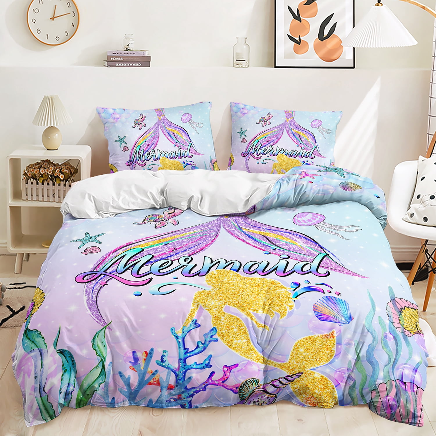 Enchanted Mermaid 3-Piece Quilted Bedding Set GFTOHD7751