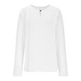 thumbnail image 5 of BLVB Womens Long Sleeve Shirts Crew Neck Basic Tees Keyhole Blouses Fall Fashion Stretchy Going out Cute Tops, 5 of 6
