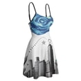 thumbnail image 4 of New York City Skyline with Stars Sweet Elegant Slip Dress Women Korean Kawaii Dress, 4 of 6