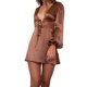 thumbnail image 1 of VISgogo Vestido casual de manga larga para mujer, a la moda, de color sólido, con cuello en V, sin espalda, vestido acampanado VISgogo  moda, 1 of 9