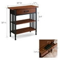 thumbnail image 6 of Leick Home Ironcraft Rustic Foyer Bookcase with Drawer Storage, Mission Oak and Black, 6 of 20