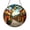 Acrylic 3.5 Inch, variant on Decorative Lantern Street Stained Glass Style Suncatcher Window Hanging, Old Town Architecture Landscape Art Glass Window Ornament, Round Scenic Glass Panel Window Decor Gift