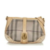 Pre-Owned Burberry Plaid Crossbody Bag Canvas Fabric Brown