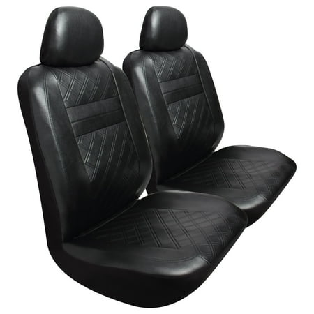 Diamond Pattern Seat - Universal Car Seat Covers, Black Diamond Pattern 2pc Truck Car Seat Covers Set
