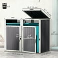 thumbnail image 3 of Outsunny Double Garbage Bin Shed, Lockable Storage Shed with Openable Lid, 3 of 9