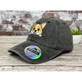 thumbnail image 2 of Gorra de béisbol negra desgastada bordada Hepandy con diseño de corgi, 2 of 7