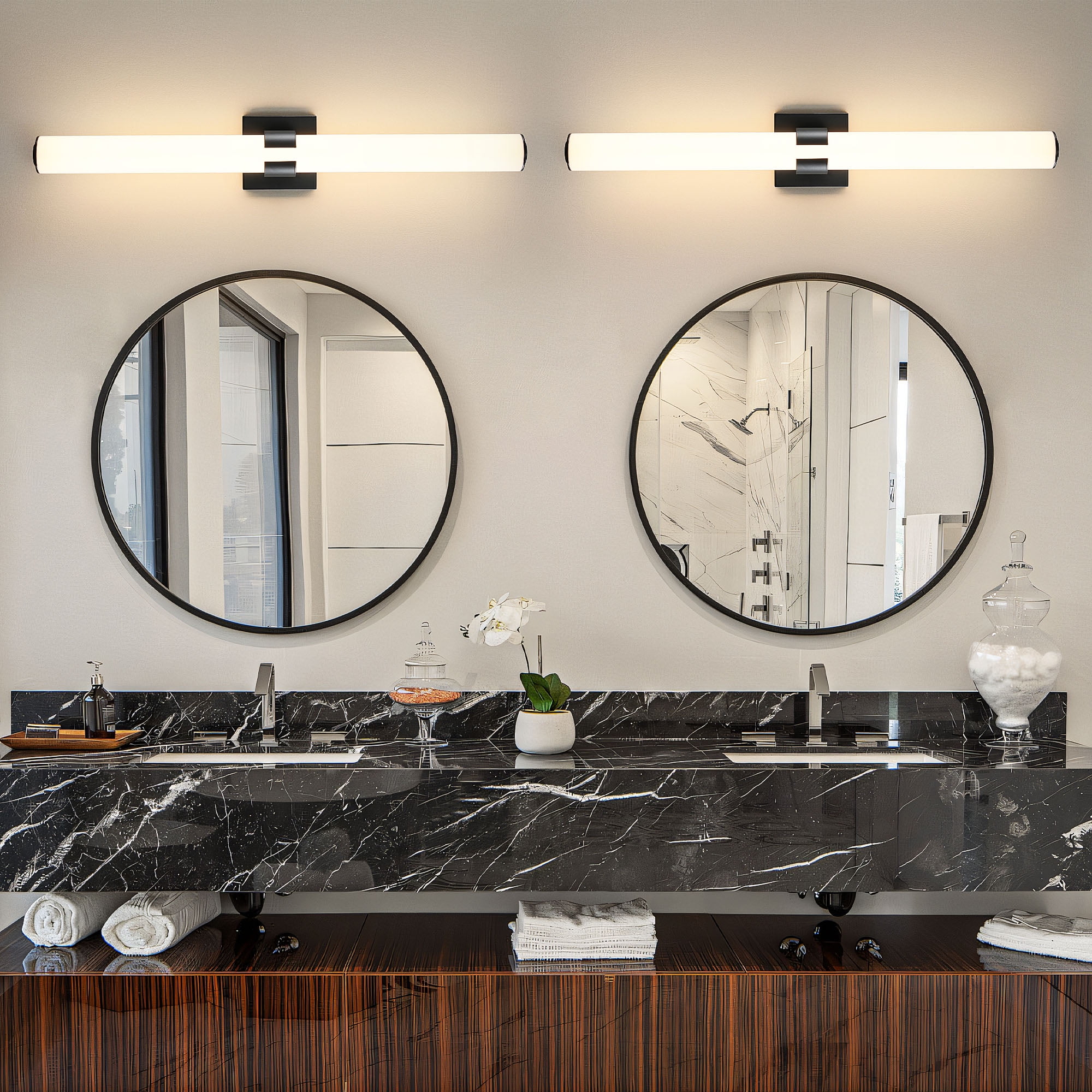 KAISITE Modern 1-Light Dimmable LED Bathroom Vanity Light, Waterproof Lamps for Bathroom, Acrylic Lampshade