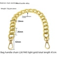 thumbnail image 3 of Bolso de mano exagerado Cadena grande Longitud total 41cm Cadena de giro de aluminio de metal Cadena para funda de teléfono móvil Color dorado y plateado, 3 of 5