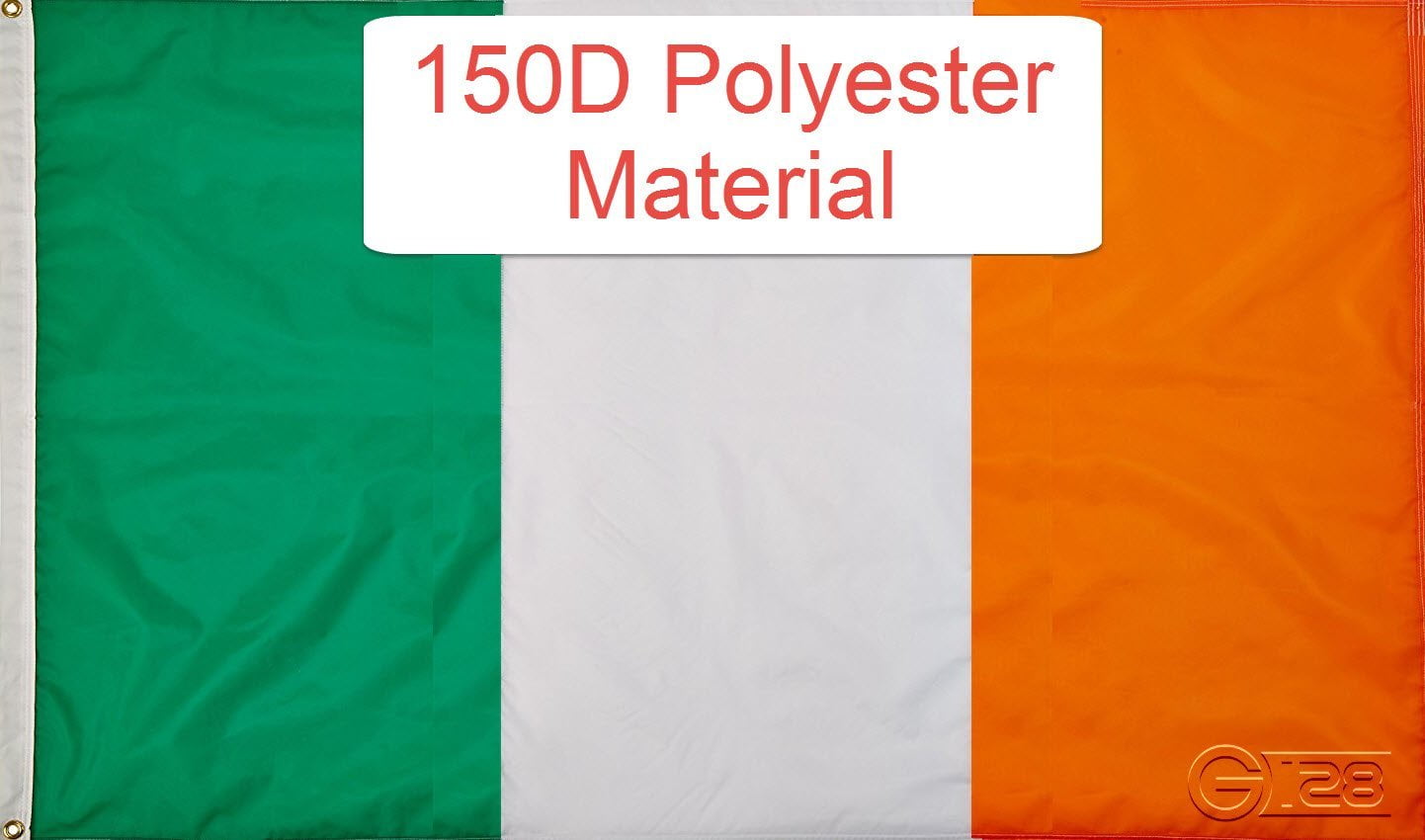 G128?- Irish Flag 3x5 ft Printed Brass Grommets 150D Quality Polyester Flag... by G128