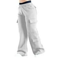 thumbnail image 1 of Pantalones Deportivos de Mujer, Estilo Cargo, de Pierna , Holgados, Ideales para Otoño, para el Trabajo y para Viajar. Gris S, 1 of 9