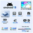 thumbnail image 5 of VEAT00L Tablet,10.1" Android Tablet with Octa-core Processor 6GB RAM 64GB ROM HD IPS Touchscreen 8H Battery, Wi-Fi 6, BT 5.0, Dual Camera., 5 of 8