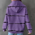 thumbnail image 6 of IROINNID Sales Hoodie for Women Stripe Long Sleeve Drawstring Hoodie Casual Waffle Pullover Tops,Purple, 6 of 6