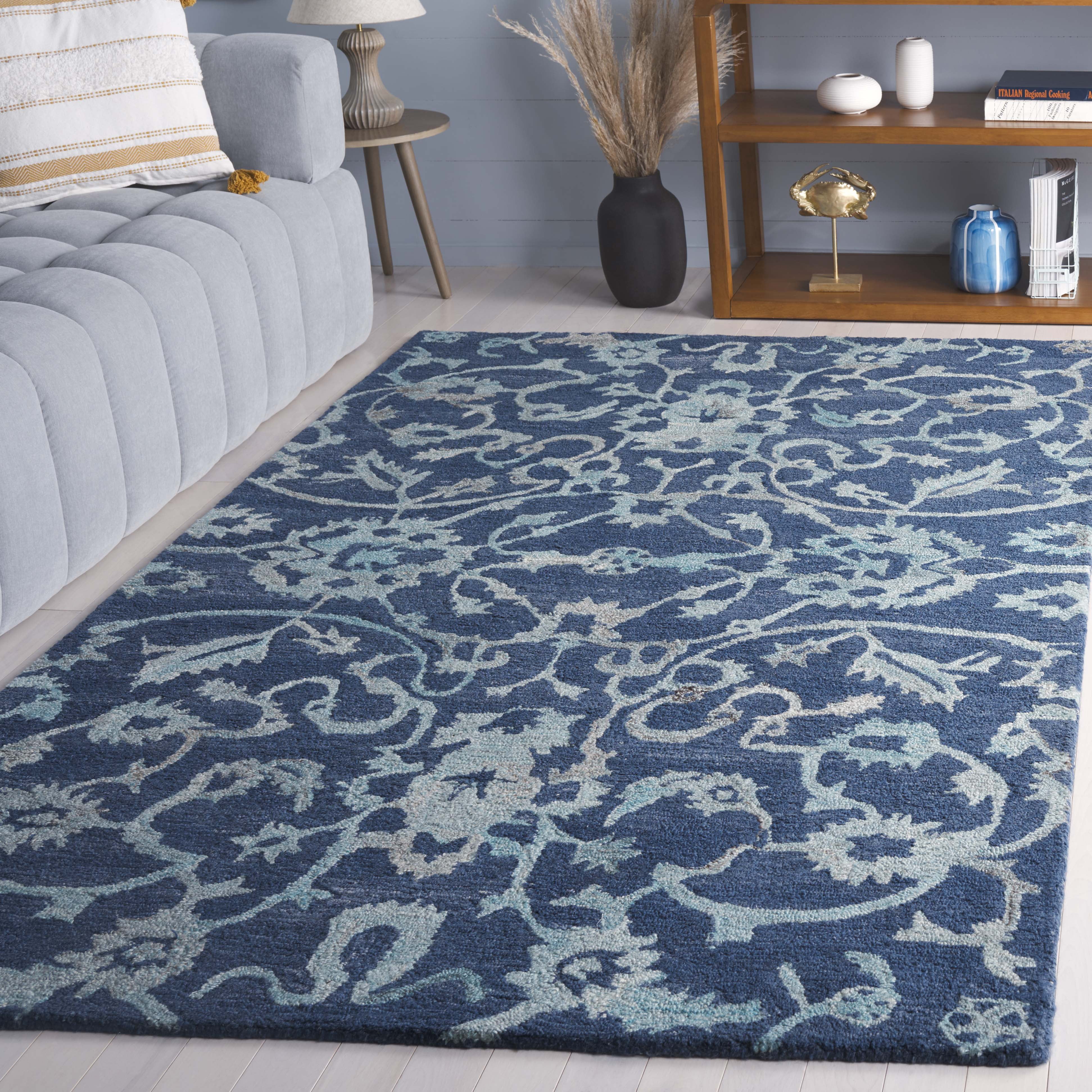 SAFAVIEH Anatolia Jamaar Floral Area Rug, Navy, 8' x 10'