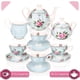 thumbnail image 3 of Set de té Brew To A Tea Floral, 13 piezas, porcelana, color azul adulto, 3 of 9