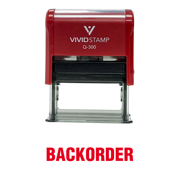 Vivid Stamp Backorder Self Inking Rubber Stamp (Red Ink) - Large