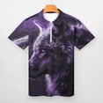 thumbnail image 3 of Purple Wolf Men Zipper T-shirt Summer Casual Short Sleeve T-shirt Top, 3 of 7