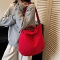 thumbnail image 6 of Large Capacity Drawstring Tote Bag Japanese Style Shoulder Crossbody Bag, Spacious Storage Secure Closure Quick Access Organizer, For Work Travel Shopping Commute Daily Use, 6 of 6