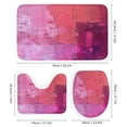 thumbnail image 3 of Shocking Pink Hot Modern Abstract 4 Piece Bathroom Shower Curtain Sets with Non-Slip Rugs Toilet Lid Cover And Bath Mat Modern Abstract Painting Durable And Waterproof for Bathroom Decor, 3 of 8