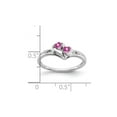 thumbnail image 2 of 1/5 Carat (Ctw) Lab-Created Pink Sapphire Twin Heart Ring in 14K White Gold for Women, 2 of 5