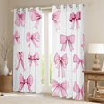 thumbnail image 2 of Manfei Girls Kawaii Ribbon Bow Blackout Curtains Set of 2 (52x84 Each),Kids Teens Dreamy Princess Bowknot Window Curtains,Microfiber Bedroom Decor, 2 of 6