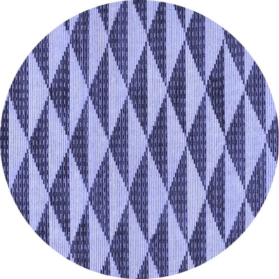 Ahgly Company Indoor Round Abstract Blue Modern Area Rugs, 8' Round