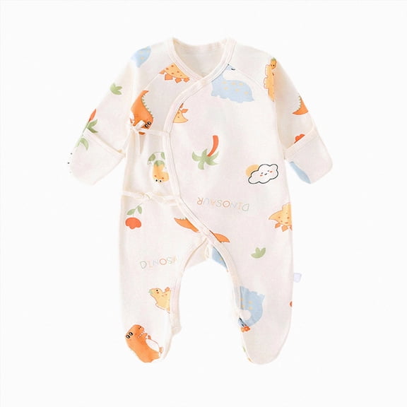 Xyant Baby Boy Girl Clothes Footed Romper Snap Cute Print Cotton Pajamas Preemie Newborn Outfits 0-6 Months