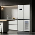 thumbnail image 4 of 2024 New Stainless-Steel 4 Doors Fridges Kitchen-Freezer - 36 Inch French Door Refrigerator, 21 Cu.Ft. Counter Depth Refrigerator Bottom Freezer with Wine Cabinet and Adjustable Shelves, 4 of 6