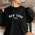 thumbnail image 2 of WREESH Women's Oversized Crewneck Sweatshirt Letter Printed Long Sleeve Loose Fit Soft Pullover Tops Black, 2 of 4