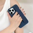 thumbnail image 4 of Luxury Solid Stretch Silicone Wrist Strap Case For iphone 11 12 13 14 15 Pro Max Plus UltraThin Matte Shockproof Hard Back Cover, 4 of 5