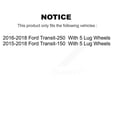 thumbnail image 2 of Transit Auto Front Rear Hub Bearing Assembly Disc Brake Rotor and Semi-Metallic Pad Kit (10Pc) for Car Ford Transit-250 Transit-150 with 5 Lug Wheels Without 4600 Lb Axle (Left Right) KBB-132578, 2 of 2