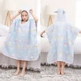 thumbnail image 3 of ZHaobin Pink Cloud Beach Towel Soft Microfiber Quick Dry Large Bath Towels Hooded Cloak Wetsuit Kids Girls Poncho Bathrobe for Swim Surf (06,130-170cm), 3 of 7