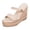 Beige, variant on Women's on Slides Open Toe Espadrille Wedge High Heels Summer Woven Platform Sandals Wide Width Backless Slippers Brown 5