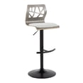 thumbnail image 4 of Folia Adjustable Bar Stool, Black Bar Stools, Bar Chairs, Swivel Bar Stools, Bar Stools Set of 2, Bar Stools for Kitchen Counter (Light Grey Wood, Light Grey Fabric), 4 of 6