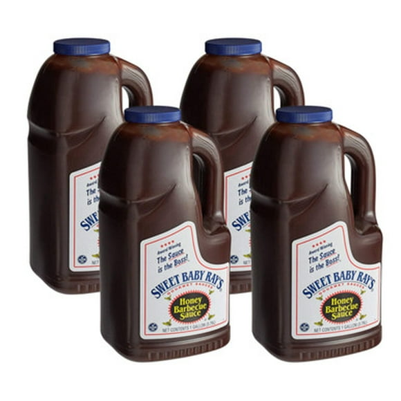 Sweet Baby Ray's 1 Gallon Honey BBQ Sauce - 4/Case | Irresistible Honey-infused Flavor in Bulk