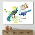 thumbnail image 2 of Designart ' Iris Flowers and Peacocks ' Traditional Canvas Wall Art Print, 2 of 4
