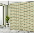 thumbnail image 4 of Ambesonne Retro Shower Curtain, Vintage Geometrical Motifs, 69"Wx70"L, Orange Cream Sea Blue, 4 of 4