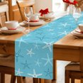 thumbnail image 5 of Table Runners 90 Inches Long Dress Scarves, Vintage Aqua Cyan Starfish Farmhouse Coffee/Dining/Kitchen Table Decor Table Runner for Living Room, Summer Coastal Beach Marine Life 13x90 Inch, 5 of 9