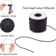thumbnail image 2 of 100 Yards Nylon Lift Shade Cord 1.5mm Blind Cord Replacement String Chinese Knotting Beading Thread Cord for Windows Roman Shade Repair Jewelry Making Craft Projects Black, 2 of 7