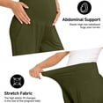 thumbnail image 5 of Amzcrzy Maternity Pants High Waist Over Belly Wide Leg Trousers Pants for Women with Pockets High Elastic Breathable Straight Leg Summer Pants for Pregnancy Beige M, 5 of 7