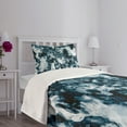 thumbnail image 3 of Ambesonne Marble Print Quilted Bedspread Set 2 Pcs, Vintage Nature Painted, Twin Size, Slate Blue Pearl, 3 of 5