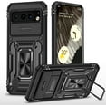 thumbnail image 1 of KOMI Case for Google Pixel 9/ 9Pro/ 9ProXL, Ring Holder Case with Magnetic, Lens Sliding Push Window Phone Case Slim Shock Protection (Black, 9 Pro XL), 1 of 5