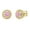 Pink Sapphire, variant on Collection Round White Diamond Metal Beaded Circle Frame Swirl Screwback Stud Earrings for Women (0.32 ctw, Color I-J, Clarity I2-I3) in 10K White Gold