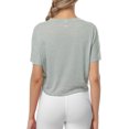thumbnail image 6 of Women's Short Sleeve Shirt Tie Front Top Crew Neck Sports Shirt Loose Fit, 6 of 6