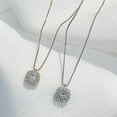 thumbnail image 4 of TidBay Women Necklace Square Rhinestone Pendant Temperament Simplicity Light Luxury Niche Dress Up High-end Simulated Diamond Pendant Necklace Jewelry Accessory, 4 of 8