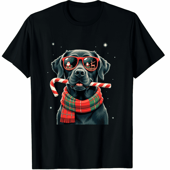 Black Lab Labrador Dog Owners Christmas Xmas Holiday Party T-Shirt for Men Women