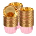 thumbnail image 1 of Forros de cupcake de foil metálico para hornear cupcake, 100Pcs forros de cupcake para muffins, Rosa/Dorado, 1 of 5