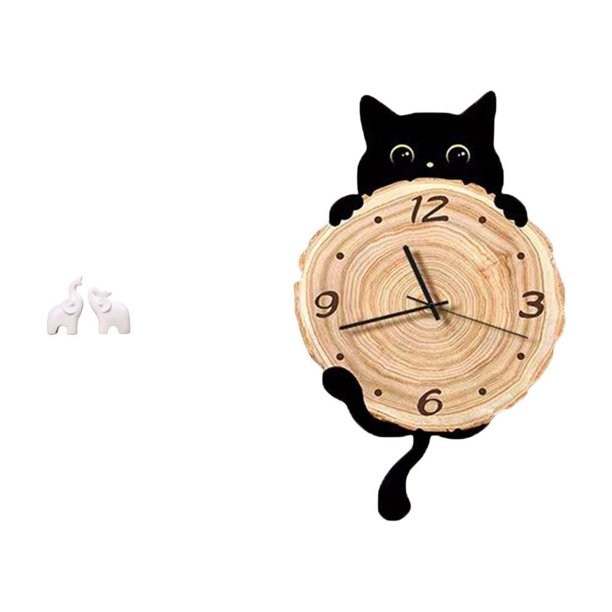Escultura de elefante,Esculturas de elefantes de resina,decoración para el hogar,artesanía,Reloj de pared,Reloj de pared decorativo para baño o dormitorio,Reloj de pared para gatos